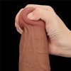 Dildo King size z ruchomą skórą Dual Layer Dong Brown 34cm