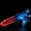 Żelowy penis dildo z przyssawką dwukolorowy 22 cm