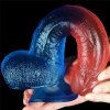 Żelowy penis dildo z przyssawką dwukolorowy 22 cm
