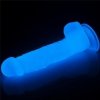 Świecący w ciemności dildo penis niebieski Lovetoy 21,5 cm