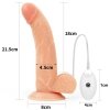 Wibrujące dildo z uprzężą strap-on  21,5 cm