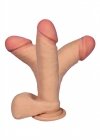 Elastyczne dildo z jądrami cyber skóra z kręgosłupem 20 cm