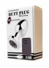 Stymulator rechargeable butt plug vibrator usb 10 functions - silver