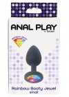 Rainbow booty jewel small black