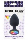 Rainbow booty jewel large black