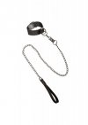 Obroża i smycz do BDSM Collar With Chain Leash Black