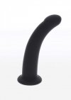 Dildo do strapon zakrzywiony gładki penis czarny rozmiar M