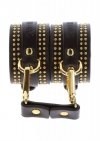 Kajdanki na nadgarstki Studded Wrist Cufs Set Black