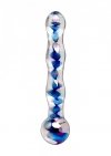 Szklane stożkowe dildo z wypustkami punkt g 18 cm