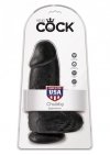 Grube czarne dildo penis z jądrami na przyssawce  23 cm