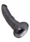 Czarne realistyczne dildo sztuczny penis na przyssawce 17,8 cm