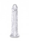 Dildo bez jajek na przyssawce clear 20 cm