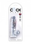 Dildo z jajkami na przyssawce żelowe 13 cm