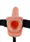 Realistyczna proteza penisa żylasta nakładka z jądrami strap on 17,8 cm