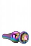 Mały korek analny łezka wtyczka plug multicolor z kryształem 