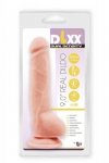 Realistyczne dildo z jądrami cyber skóra na przyssawce 23 cm