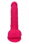 Real love dildo with balls 7inch fuchsia
