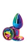 Mały klasyczny korek analny wtyczka multicolor z kolorowym diamentem