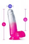 Żelowe dildo penis z jądrami na przyssawce różowy 15 cm
