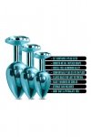 Nixie metal butt plug trainer set, blue metallic