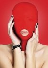 SeX maska  na całą głowę BDSM sado maso czerwona otwór