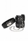 Obroża BDSM połączona z kajdankami łańcuch