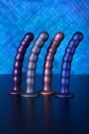 Beaded g-spot dildo - 8'' / 20,5 cm - rose gold
