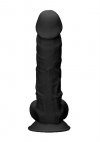 Czarne dildo z jądrami na przyssawce 22,8 cm