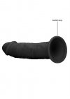 Czarne dildo bez jąder na przyssawce 15,3 cm