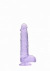 Realistyczny penis na przyssawce dildo fioletowe 15 cm