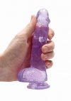 Realistyczny penis na przyssawce dildo fioletowe 15 cm