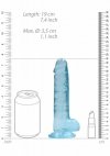 Realistyczne żelowe dildo penis na przyssawce niebieski 17,8 cm