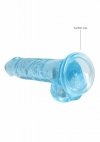 Realistyczne żelowe dildo penis na przyssawce niebieski 17,8 cm