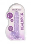 Realistyczny penis na przyssawce dildo fioletowe 18 cm