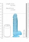 Realistyczne żelowe dildo penis na przyssawce niebieski 20 cm