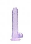 Realistyczny penis na przyssawce dildo fiolet 20 cm