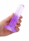 Gładkie dildo korek analny na przyssawce fioletowy 13 cm
