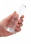 Gładkie dildo korek analny na przyssawce transparentny 13 cm