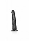 Smukły penis dildo na mocnej przyssawce  czarny 20 cm