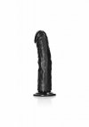 Zakrzywiony penis dildo na przyssawce czarny 20 cm
