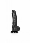 Zakrzywiony penis dildo na przyssawce czarny 15 cm
