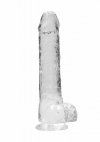 Realistyczne żelowe dildo penis na przyssawce transparentny 25,4 cm