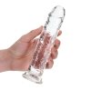 Żelowy realistyczny penis dildo z przyssawką bez jąder przezroczysty 18cm