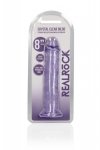 Żelowy realistyczny penis dildo z przyssawką bez jąder fioletowy 20cm