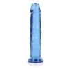 Żelowy realistyczny penis dildo z przyssawką bez jąder niebieski 23cm