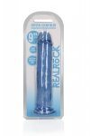 Żelowy realistyczny penis dildo z przyssawką bez jąder niebieski 23cm