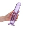 Żelowy realistyczny penis dildo z przyssawką bez jąder fioletowy 23cm