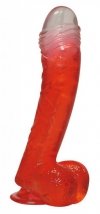 Realistyczne żelowe dildo z jądrami sztuczny penis 16,5 cm