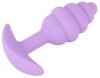 Spiralny korek analny zatyczka z uchwytem  Cuties Plugs fioletowy