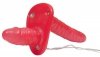 Strap-on z podwójnym wibratorem dildo sterowane pilotem dla lesbijek
